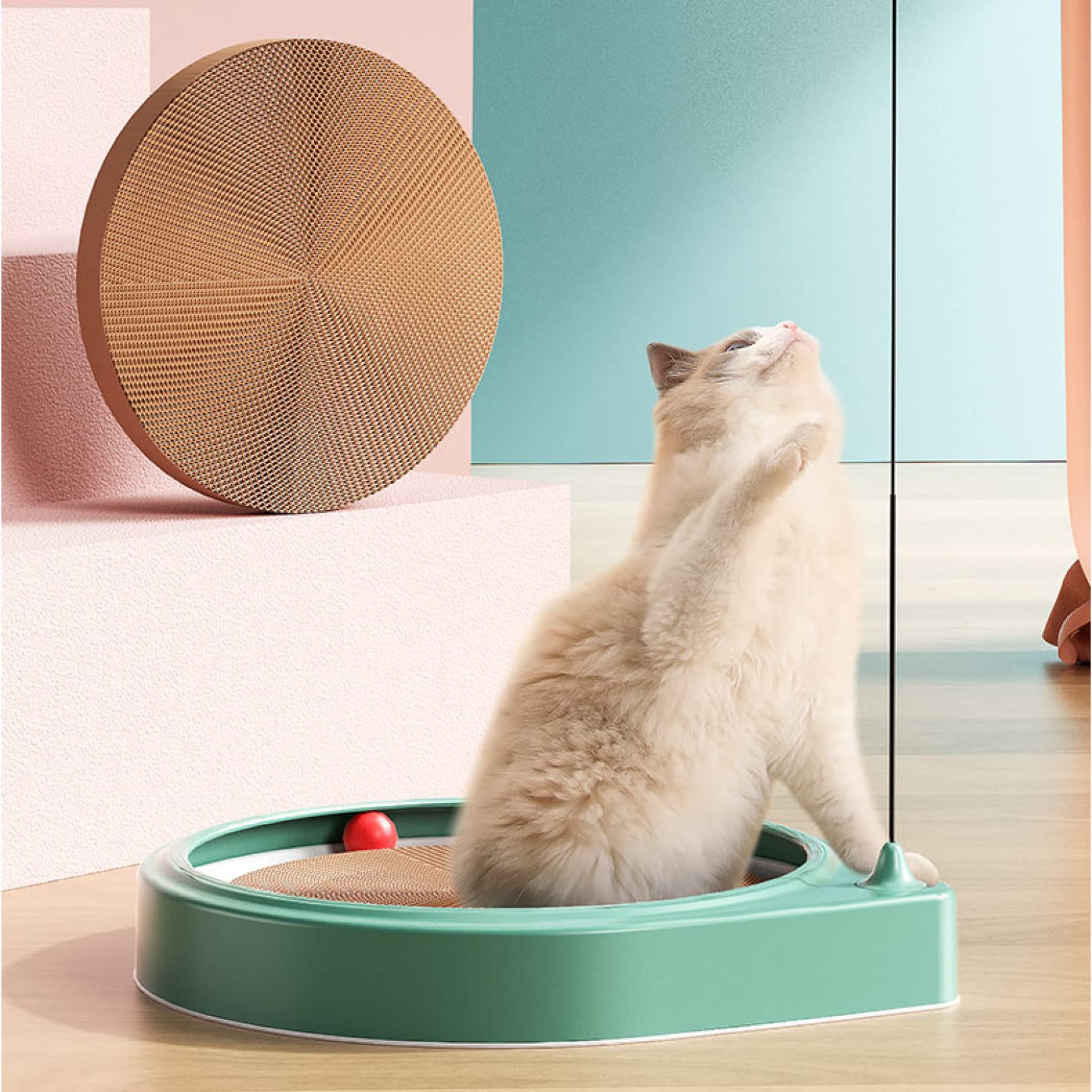 Amazon | 猫用ボール おもちゃ 遊ぶ盤 爪とぎ 円盤型 猫 爪とぎ 爪研ぎ